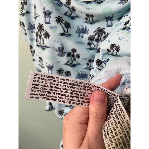 NWT Disney‎ Stitch Women's One Piece Blue Floral Swimsuit Size 1x - Picture 10 of 10